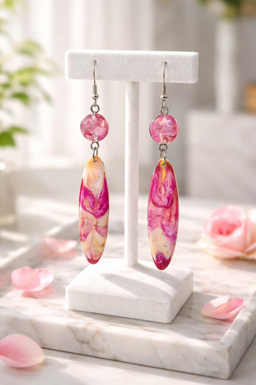 Pendientes de resina