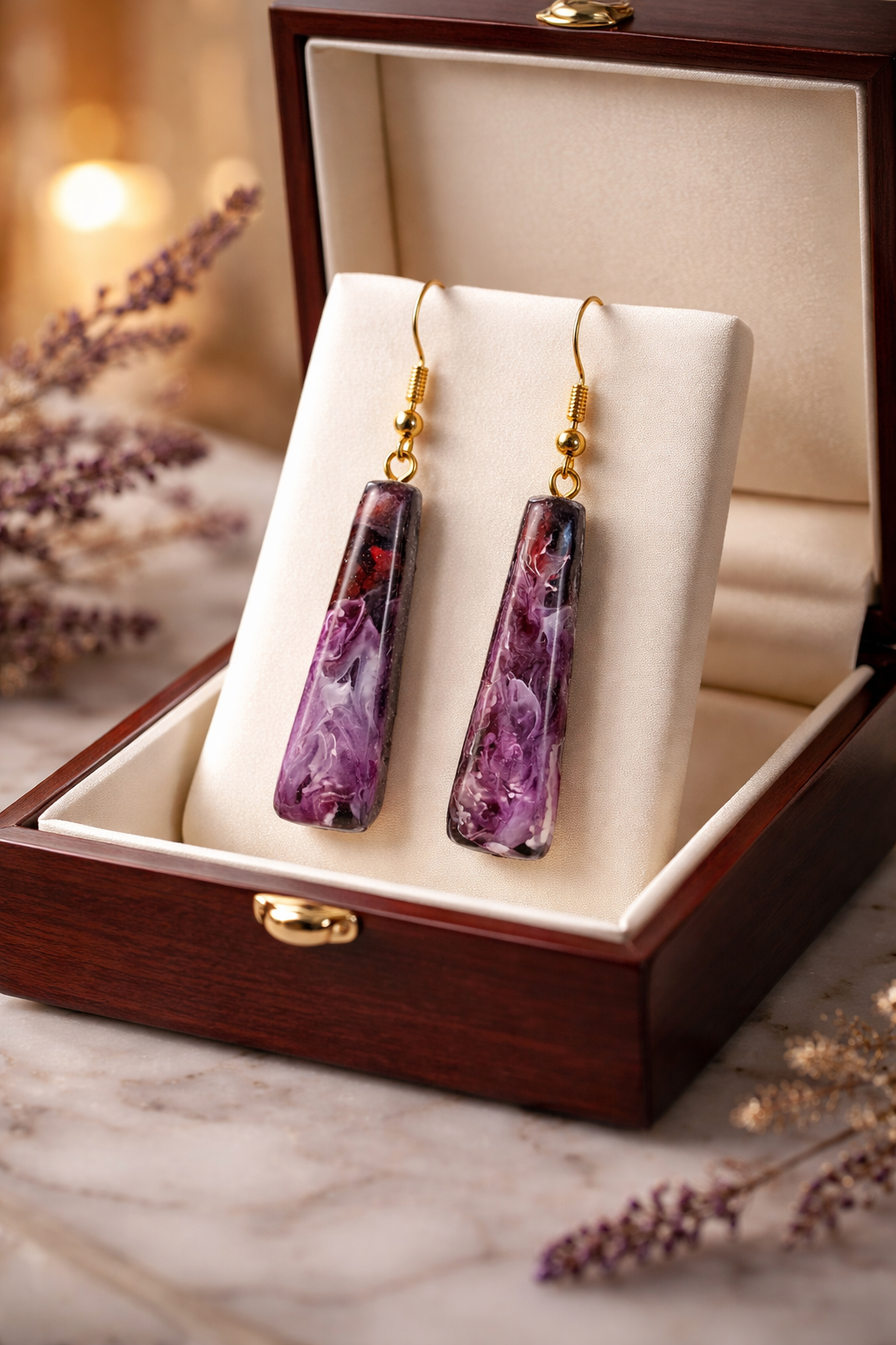 Pendientes de resina