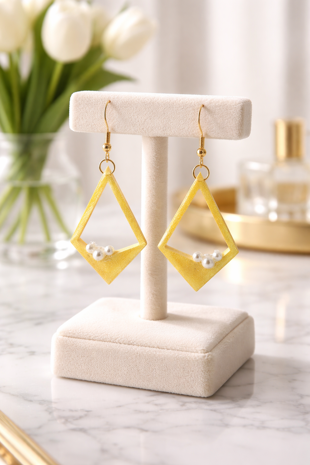 Pendientes de resina