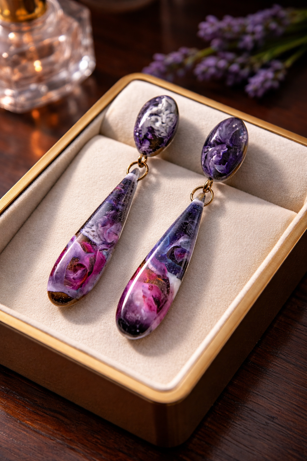 Pendientes de resina